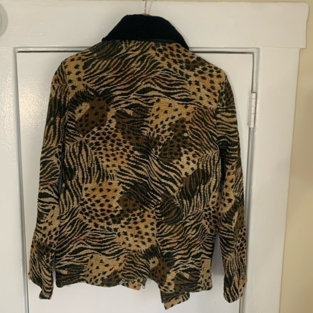 Alex Kim Vintage Art to wear‎ Animal Print Sweater Jacket Small - Picture 7 of 8